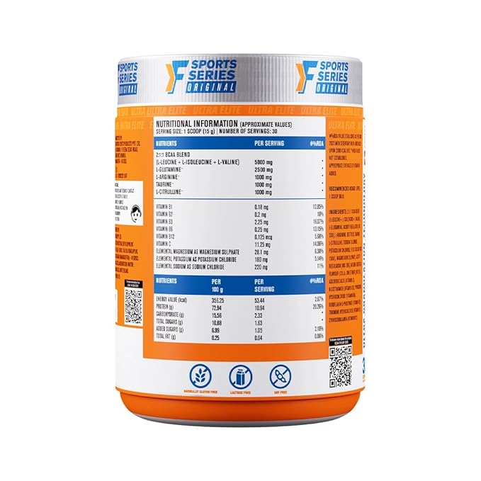 FAST&UP BCAA Watermelon Flavour Advanced BCAA Supplement with Glutamine, Citrulline, L-Arginine & Taurine