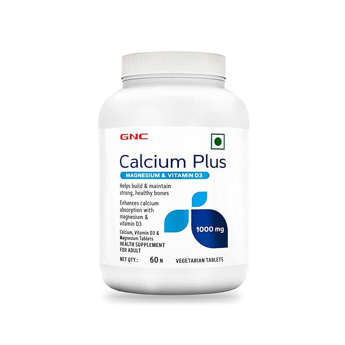 GNC Calcium Plus 1000mg with Magnesium and Vitamin D3 | 60 Tablets