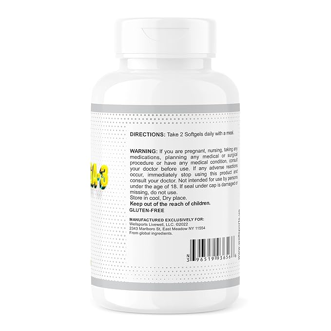 Wellsports | Ultra Omega 3 – 4X | Fish Oil (EPA-720/DHA-480) With Vitamin D3 – 90 Softgels (720mg)