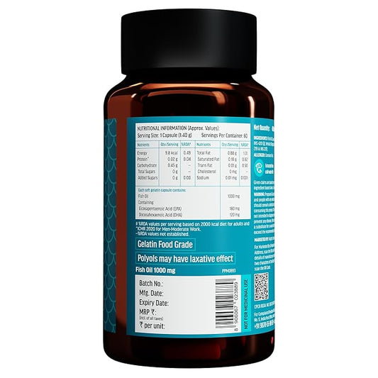 hk vitals Fish Oil For Men And Women (60 Capsules)