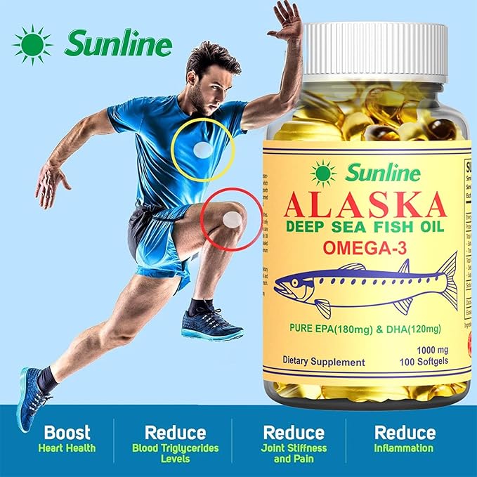 Sunline Alaska Deep Sea Fish Oil Omega-3, 100 Count (Pack of 1)