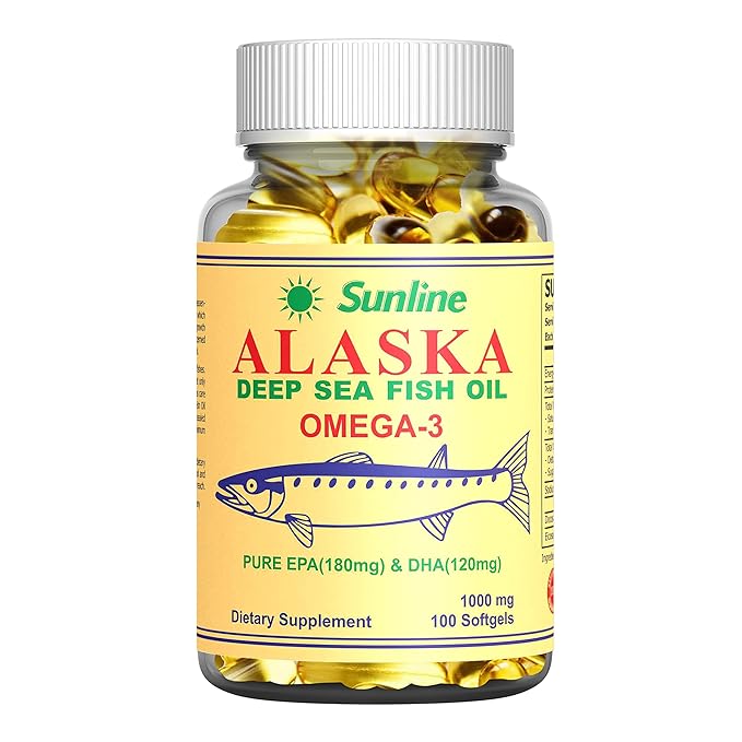 Sunline Alaska Deep Sea Fish Oil Omega-3, 100 Count (Pack of 1)