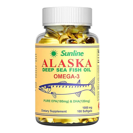Sunline Alaska Deep Sea Fish Oil Omega-3, 100 Count (Pack of 1)